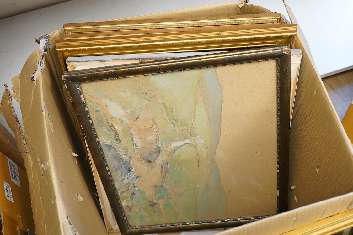 John Brown Harrison, Collection of nine Yorkshire scenes to include: oils and watercolours, largest 35 x 45cm, each framed